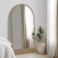 Brown Solid Wood Straight-Edge Full-Length Mirror 180x93x4cm