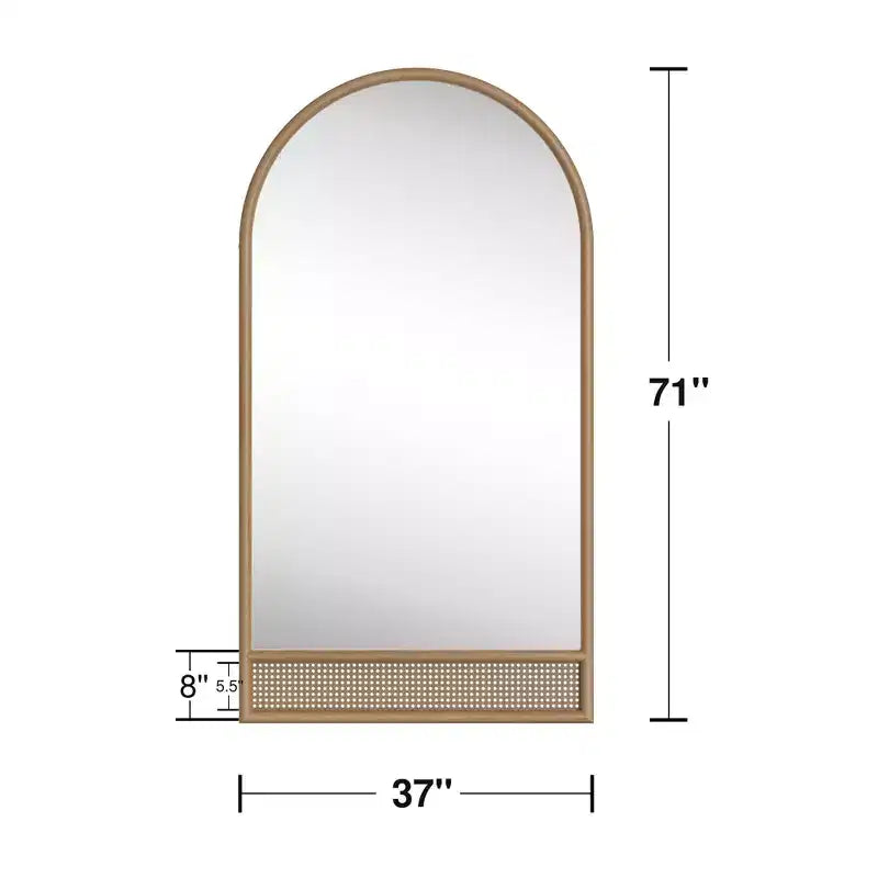 Brown Solid Wood Straight-Edge Full-Length Mirror 180x93x4cm
