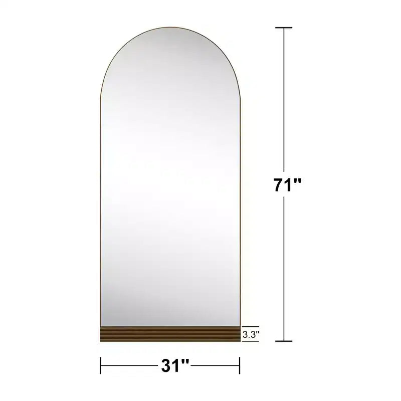 Brown Wooden Full-Length Mirror with Angular Base Design 180x80x2cm