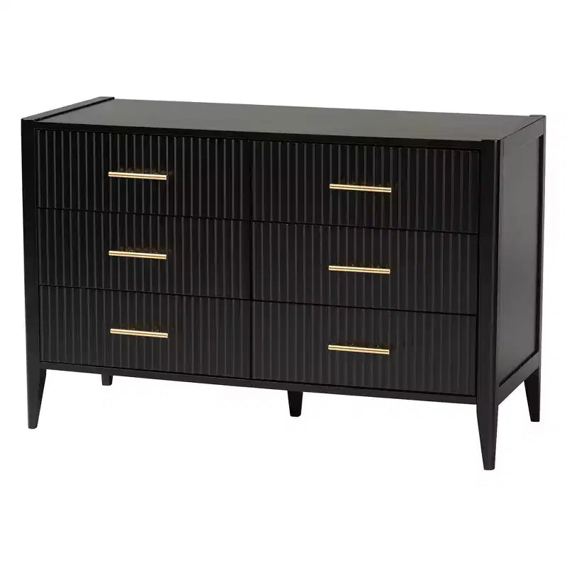 Baxton Studio Primrose Mid-Century Ivory Fluted Wood 4-Piece Canopy Bedroom Set