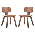 Simple Relax Set of 2 Wooden Side Chairs in Walnut