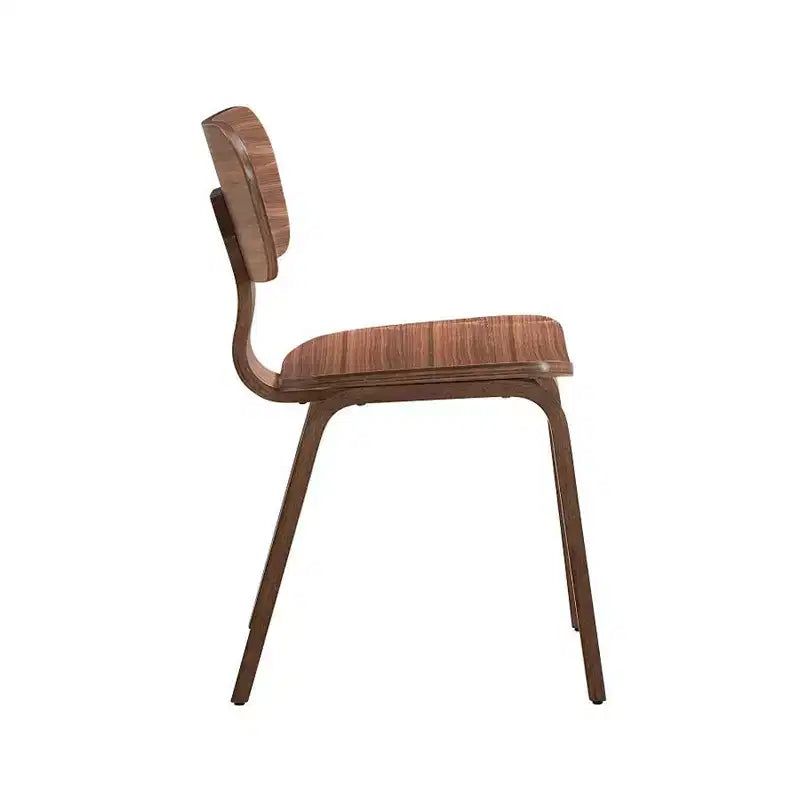 Simple Relax Set of 2 Wooden Side Chairs in Walnut