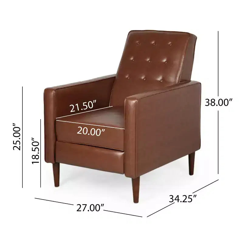 GDFStudio Mason Mid Century Modern Tufted Pushback Recliners (Set of 2)