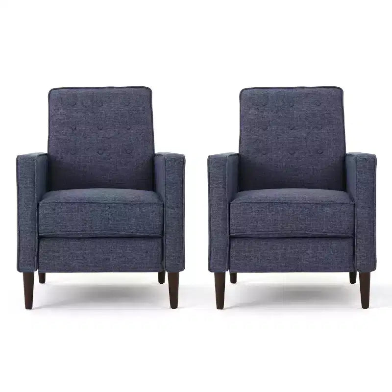 GDFStudio Mason Mid Century Modern Tufted Pushback Recliners (Set of 2)
