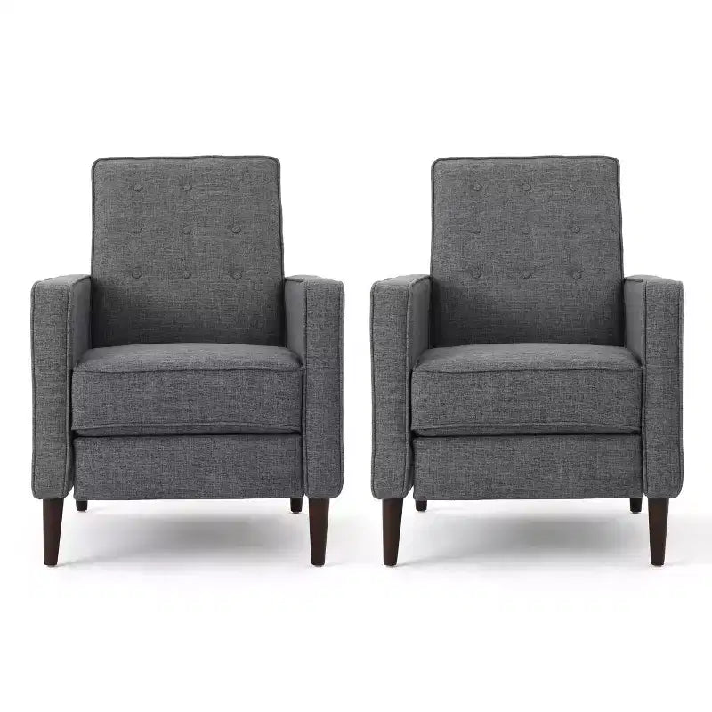 GDFStudio Mason Mid Century Modern Tufted Pushback Recliners (Set of 2)