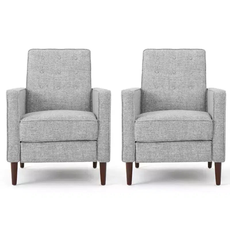 GDFStudio Mason Mid Century Modern Tufted Pushback Recliners (Set of 2)