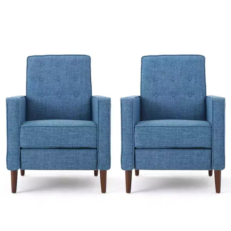GDFStudio Mason Mid Century Modern Tufted Pushback Recliners (Set of 2)
