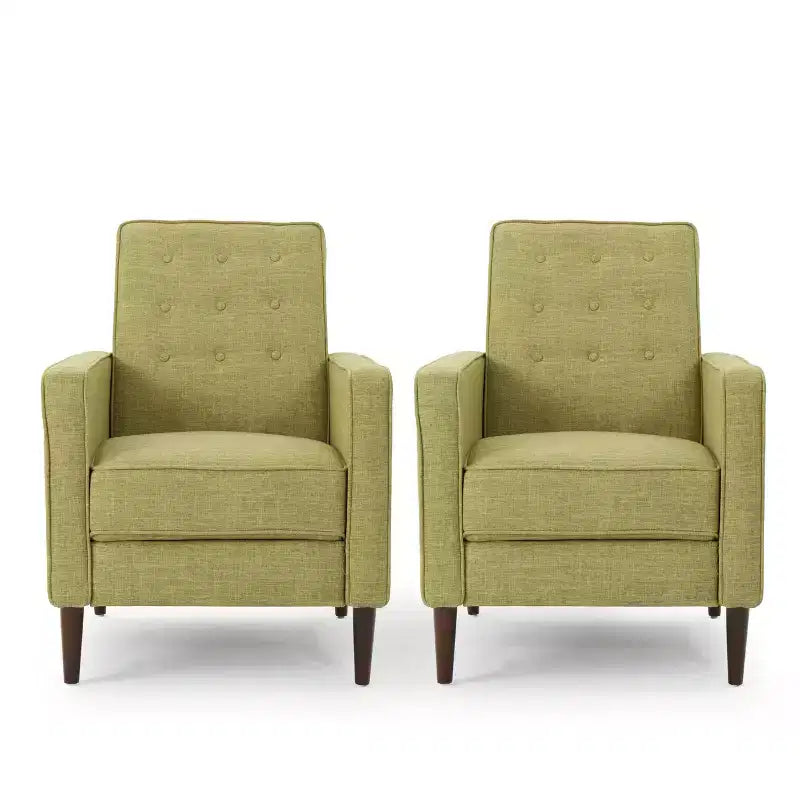 GDFStudio Mason Mid Century Modern Tufted Pushback Recliners (Set of 2)