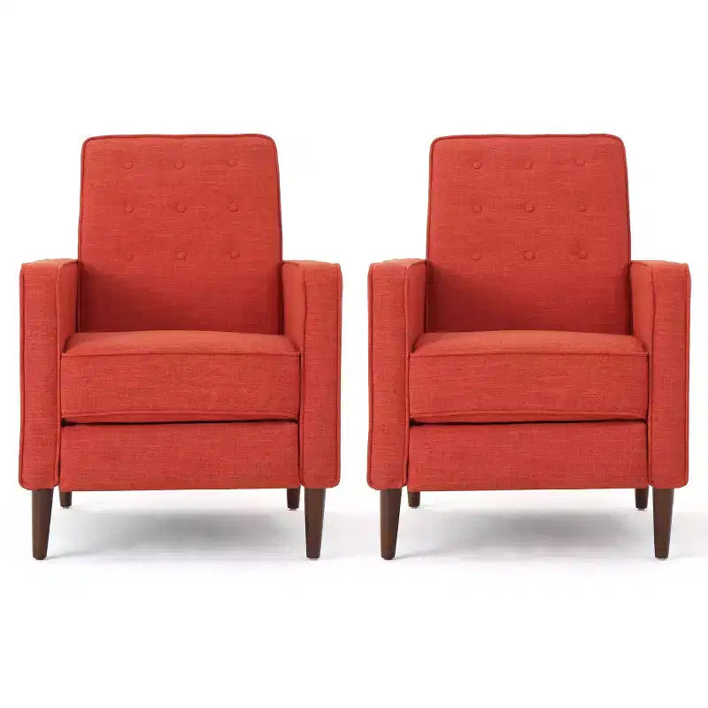 GDFStudio Mason Mid Century Modern Tufted Pushback Recliners (Set of 2)