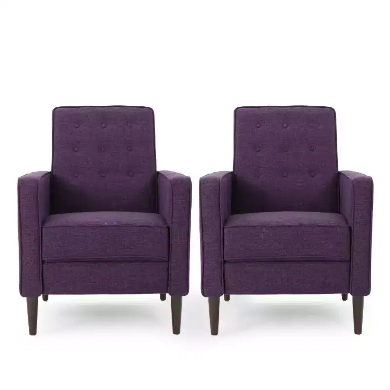 GDFStudio Mason Mid Century Modern Tufted Pushback Recliners (Set of 2)
