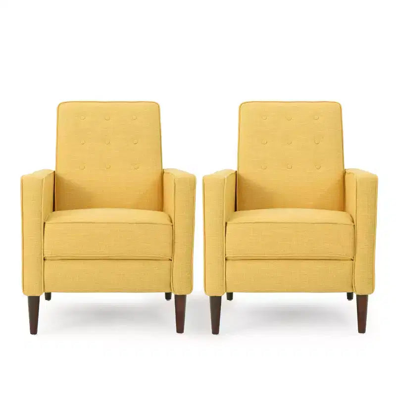 GDFStudio Mason Mid Century Modern Tufted Pushback Recliners (Set of 2)