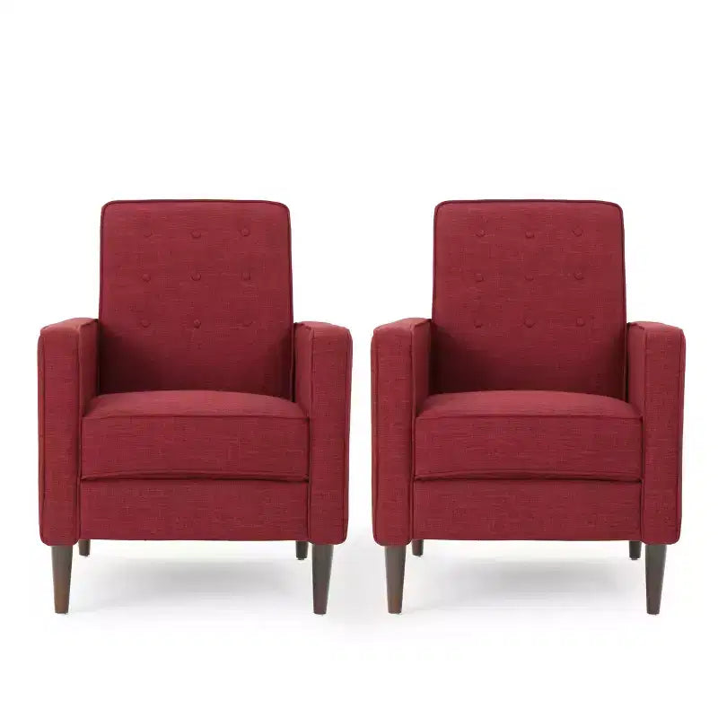 GDFStudio Mason Mid Century Modern Tufted Pushback Recliners (Set of 2)