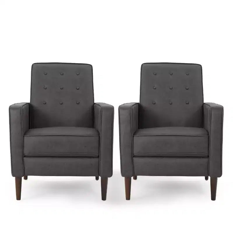 GDFStudio Mason Mid Century Modern Tufted Pushback Recliners (Set of 2)