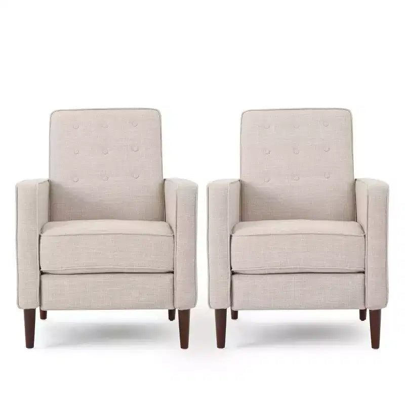 GDFStudio Mason Mid Century Modern Tufted Pushback Recliners (Set of 2)
