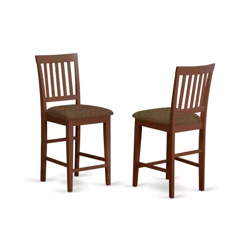 HomeStock Vernon 3 Piece Counter Height Dining Set Mahogany Square