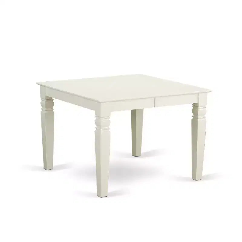 HomeStock 6 Piece Linen White Dining Room Furniture Set Rectangle Table and Chairs