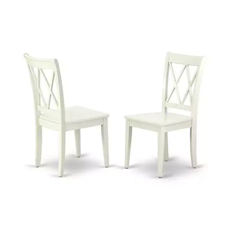 HomeStock 6 Piece Linen White Dining Room Furniture Set Rectangle Table and Chairs