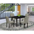 HomeStock 5 Piece Dining Set Rectangle Table Linen Parson Chairs Modern