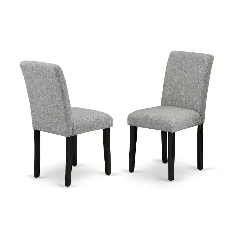 HomeStock 5 Piece Dining Set Rectangle Table Linen Parson Chairs Modern