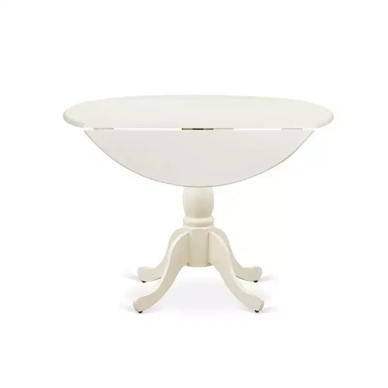 HomeStock 5 Piece Round Dining Table Set Linen Fabric Parsons Chairs