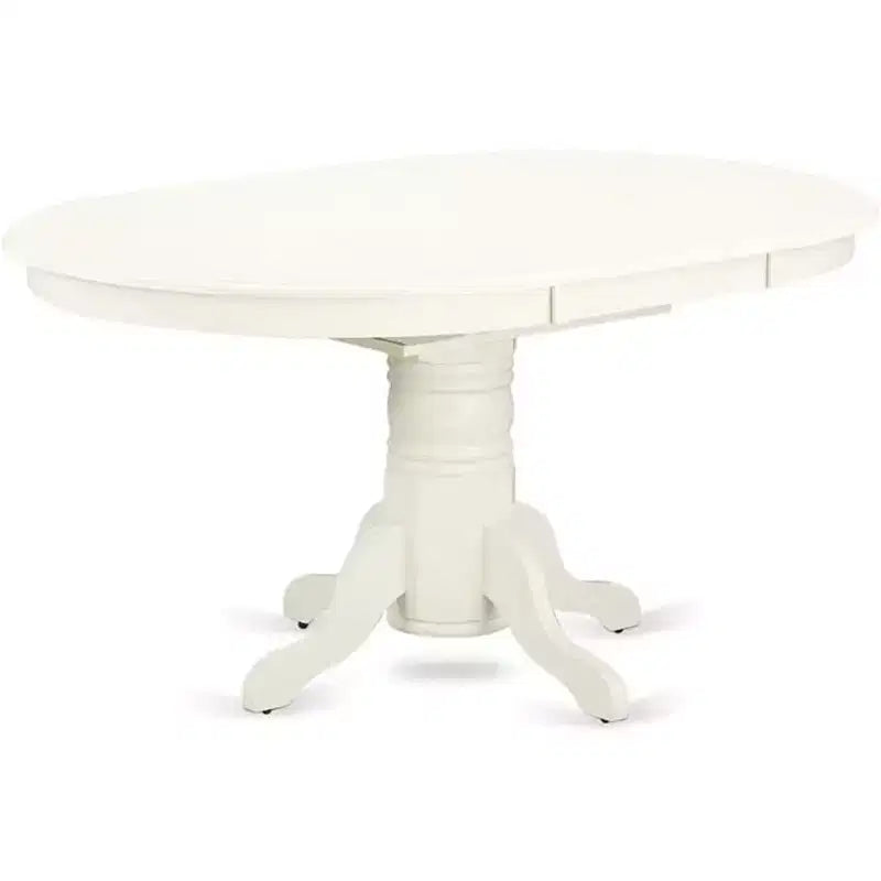 HomeStock 7 Piece Kitchen Table Set Linen White Parson Chairs