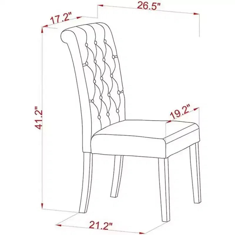 HomeStock 7 Piece Kitchen Table Set Linen White Parson Chairs