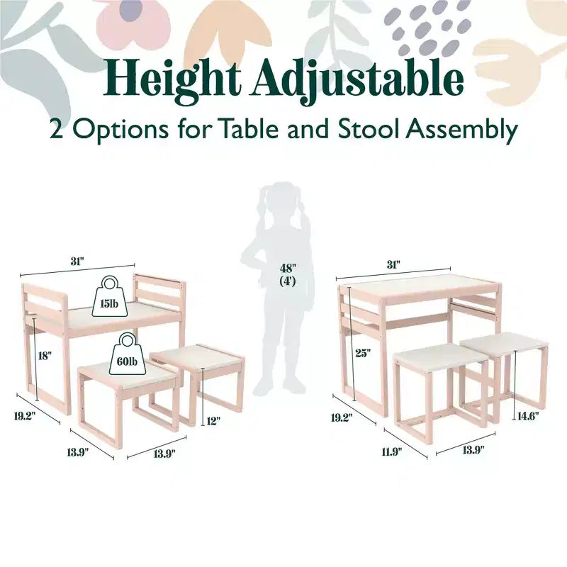 Max & Finn Signy 3-Piece Kids Activity Table Set