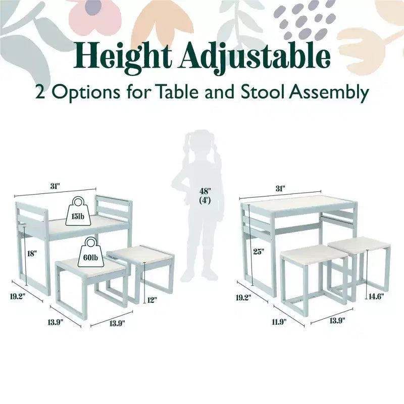 Max & Finn Signy 3-Piece Kids Activity Table Set