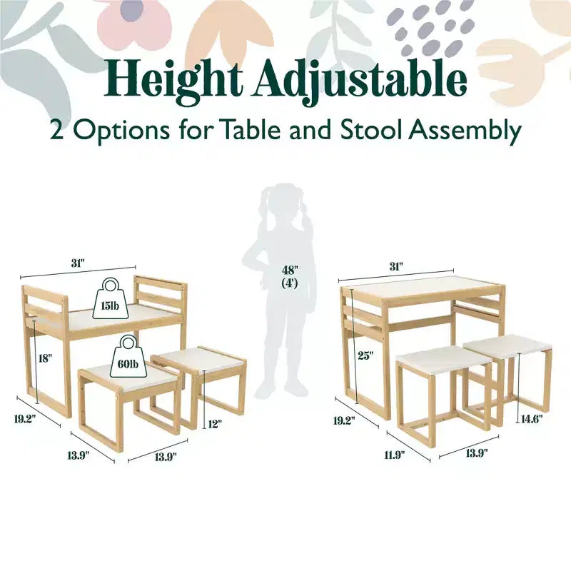 Max & Finn Signy 3-Piece Kids Activity Table Set