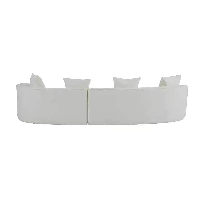 Christopher Knight Home Hailey 126 Modern Boucle Upholstered 5 Seater Curved Sectional Sofa with Pillows