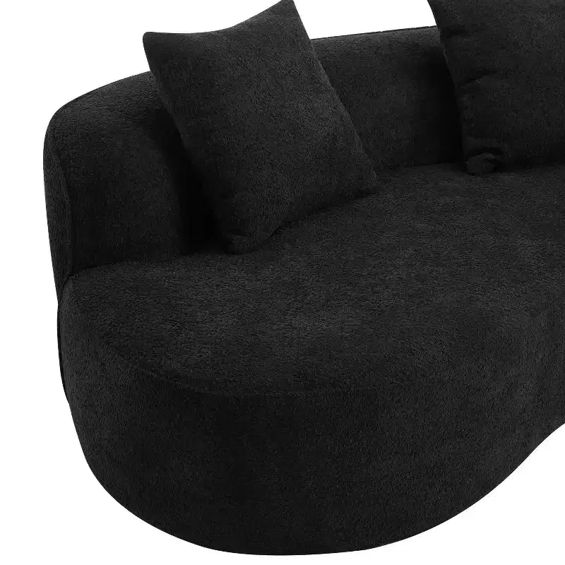 Christopher Knight Home Hailey 126 Modern Boucle Upholstered 5 Seater Curved Sectional Sofa with Pillows
