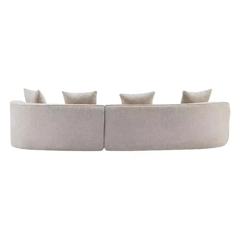 Christopher Knight Home Hailey 126 Modern Boucle Upholstered 5 Seater Curved Sectional Sofa with Pillows