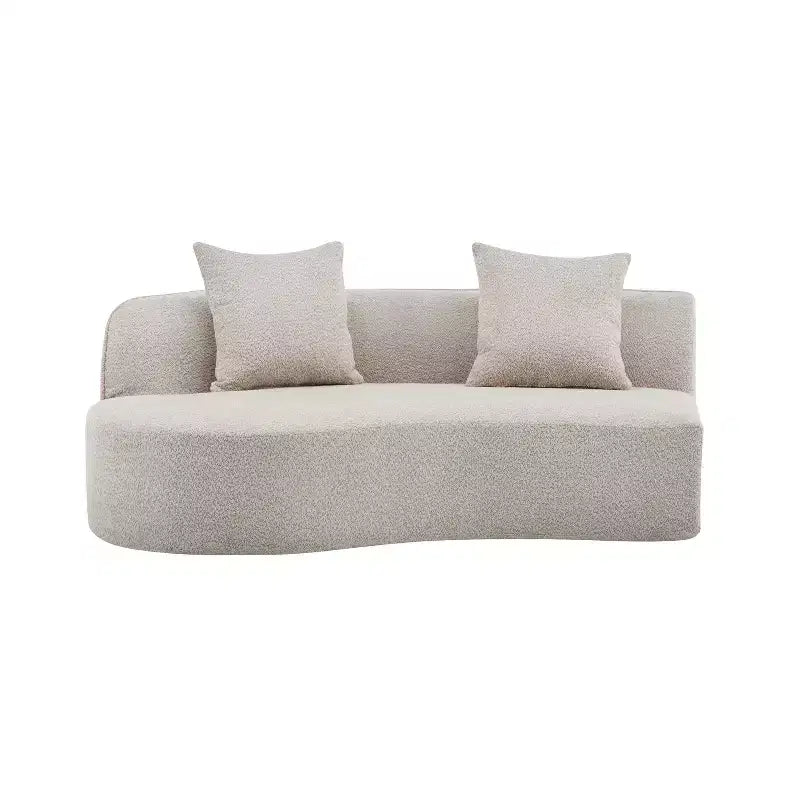 Christopher Knight Home Hailey 126 Modern Boucle Upholstered 5 Seater Curved Sectional Sofa with Pillows