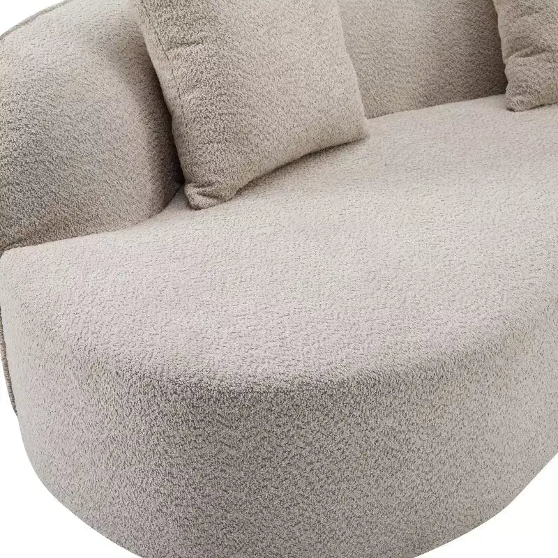 Christopher Knight Home Hailey 126 Modern Boucle Upholstered 5 Seater Curved Sectional Sofa with Pillows