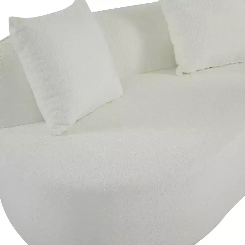 Christopher Knight Home Hailey 126 Modern Boucle Upholstered 5 Seater Curved Sectional Sofa with Pillows