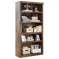 BestMassage 5 Tier Wooden Bookshelf Bookcase and Easy Access for Living Room Bedroom Office, Brown