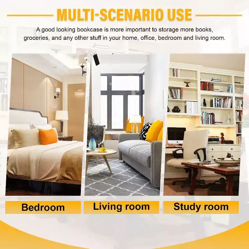 BestMassage 5 Tier Wooden Bookshelf Bookcase and Easy Access for Living Room Bedroom Office, Brown