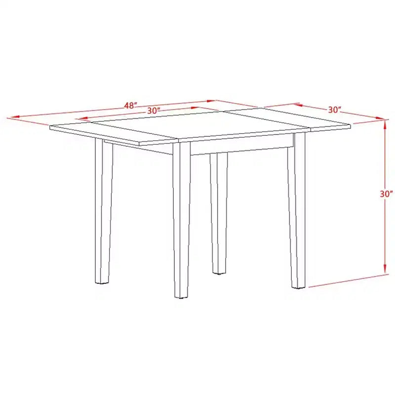 HomeStock Rectangular Table 30X48 With 2 Drop Leaves