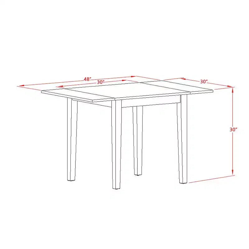 HomeStock Rectangular Table 30X48 With 2 Drop Leaves