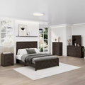 Furniture Bedroom Set 5-Piece Antique Natural Queen Size Wood Bedroom Set - Bed, 2 Chest, Mirror and Nightstand