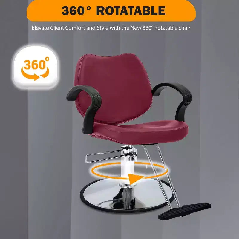 BestMassage Barber Chair Hair Salon Chair with Hydraulic Pump 360 Degrees Swivel