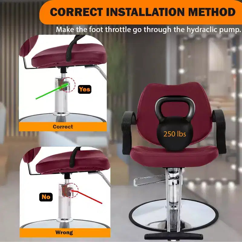 BestMassage Barber Chair Hair Salon Chair with Hydraulic Pump 360 Degrees Swivel