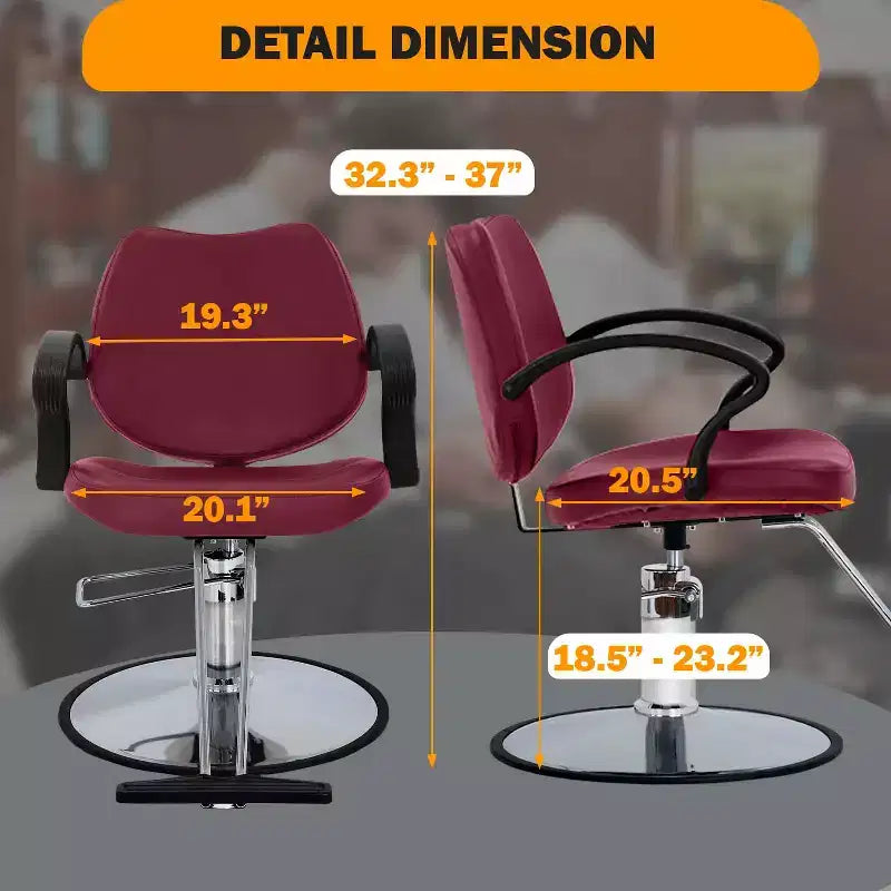 BestMassage Barber Chair Hair Salon Chair with Hydraulic Pump 360 Degrees Swivel
