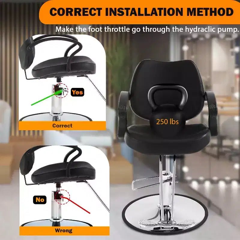 BestMassage Barber Chair Hair Salon Chair with Hydraulic Pump 360 Degrees Swivel