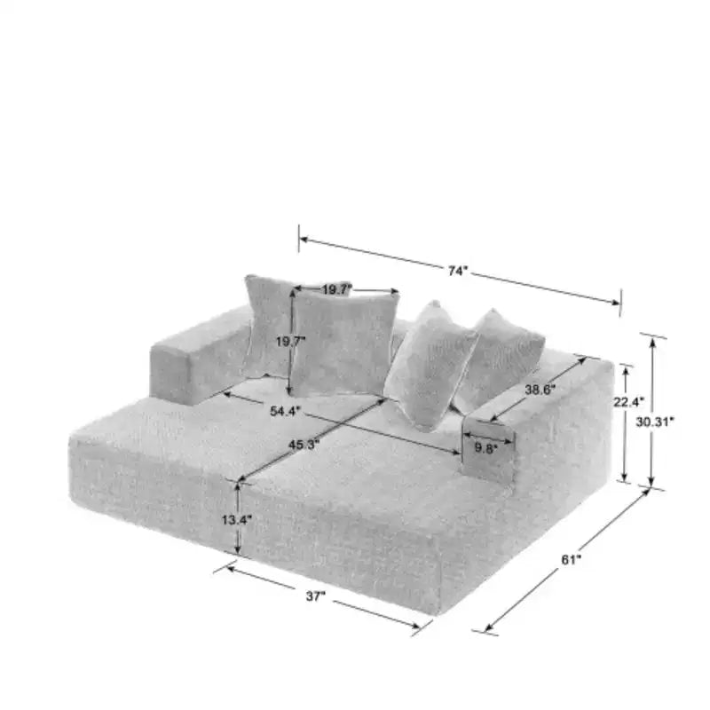 Modern Chenille Sectional Chaise: Plush and Versatile for Any Room