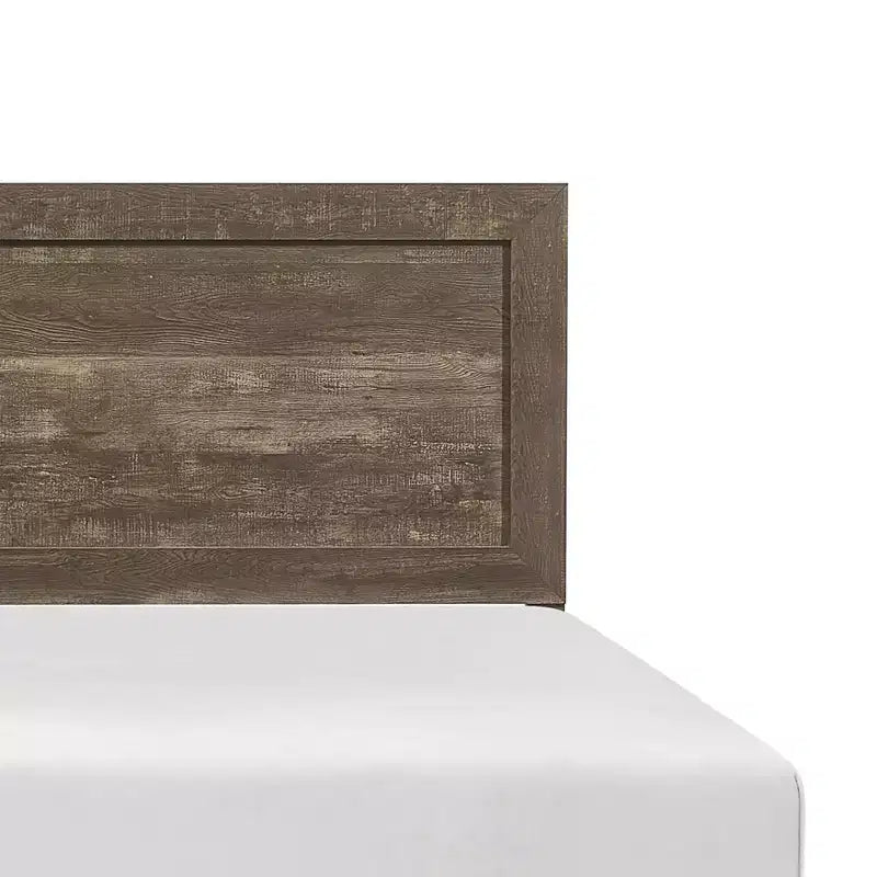 GDFStudio Geoffrey Rustic Brown Full-Size Wooden Panel Bed