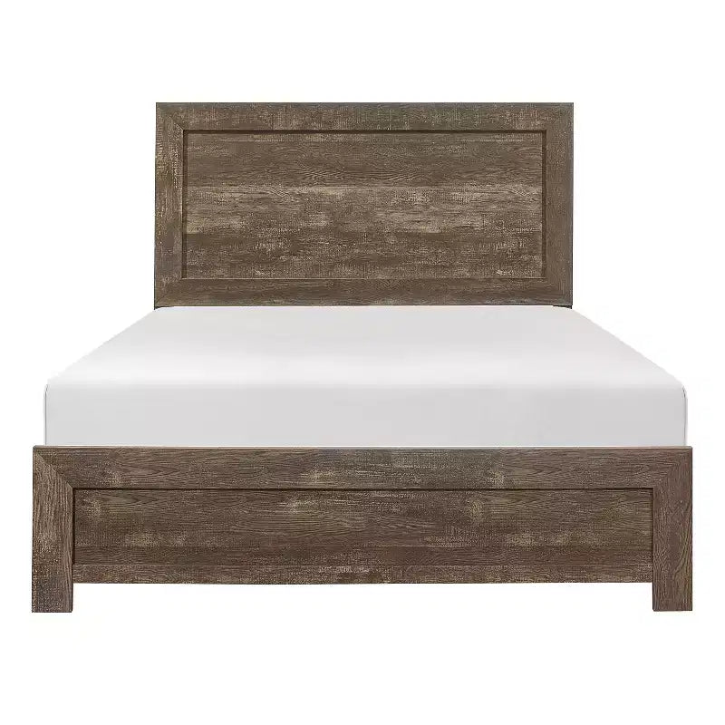 GDFStudio Geoffrey Rustic Brown Full-Size Wooden Panel Bed