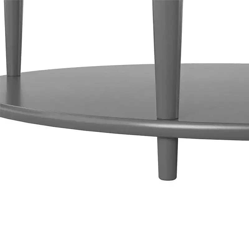 RealRooms Arielle Round Two-Shelf Coffee Table, Gray