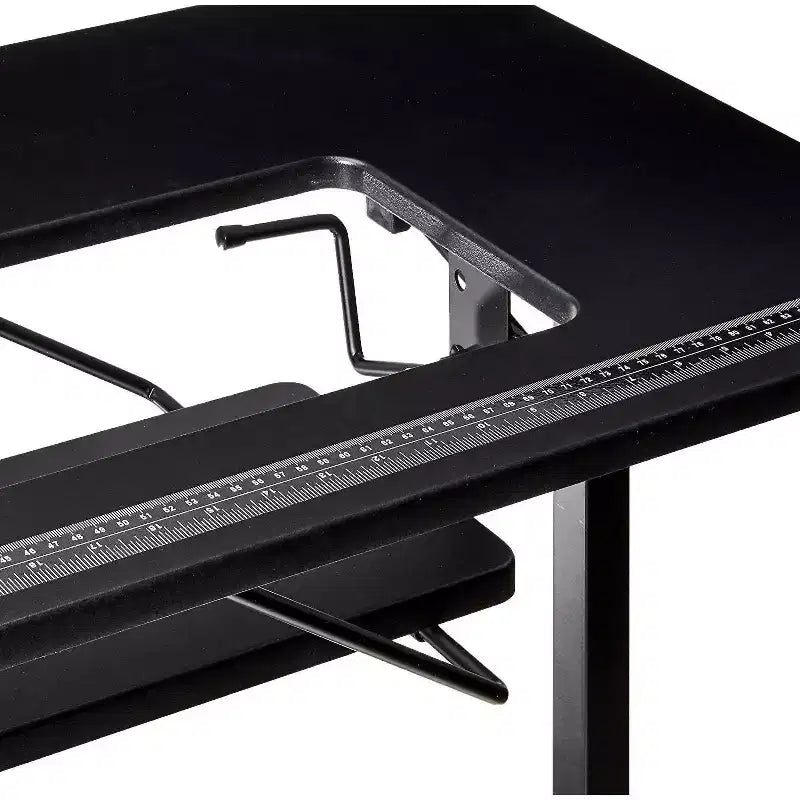 SewingRite SewStation 101 Portable Folding Sewing Table with Steel Legs, Black - Perfect for Home, Office and Business