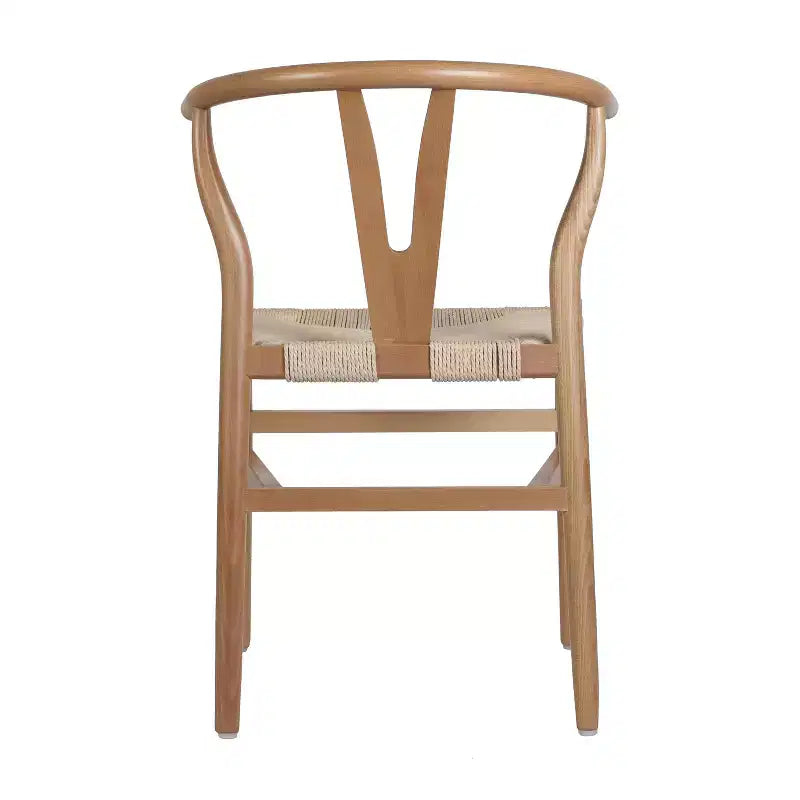Merrick Lane Stack Dining Chair with Y-Back Style Design, Solid Wood Frame, Woven Kraft Paper Rope Seat